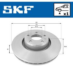 Brzdový kotúč SKF VKBD 80226 V1 - obr. 1