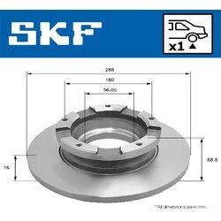 Brzdový kotúč SKF VKBD 90258 S1 - obr. 1