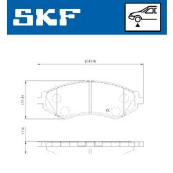 Sada brzdových platničiek kotúčovej brzdy SKF VKBP 80866