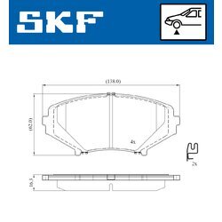 Sada brzdových platničiek kotúčovej brzdy SKF VKBP 81085 A