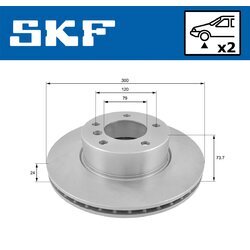 Brzdový kotúč SKF VKBD 80079 V2 - obr. 1