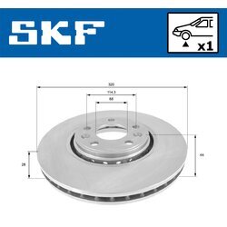 Brzdový kotúč SKF VKBD 80091 V1 - obr. 1