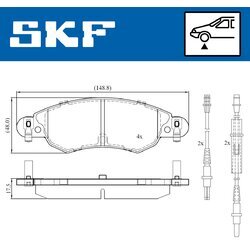 Sada brzdových platničiek kotúčovej brzdy SKF VKBP 80607 E - obr. 6