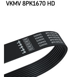 Ozubený klinový remeň SKF VKMV 8PK1670 HD