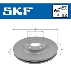 Brzdový kotúč SKF VKBD 80061 V2 - obr. 1