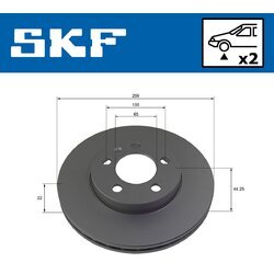 Brzdový kotúč SKF VKBD 80241 V2 - obr. 1