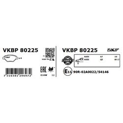 Sada brzdových platničiek kotúčovej brzdy SKF VKBP 80225 - obr. 1