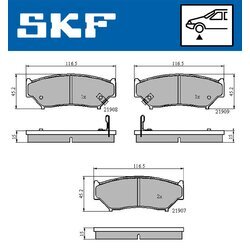 Sada brzdových platničiek kotúčovej brzdy SKF VKBP 80572 A