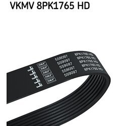 Ozubený klinový remeň SKF VKMV 8PK1765 HD