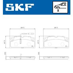 Sada brzdových platničiek kotúčovej brzdy SKF VKBP 80918 E