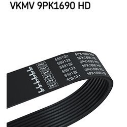 Ozubený klinový remeň SKF VKMV 9PK1690 HD