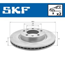 Brzdový kotúč SKF VKBD 80113 V2 - obr. 1