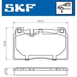 Sada brzdových platničiek kotúčovej brzdy SKF VKBP 80225