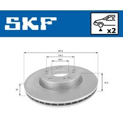 Brzdový kotúč SKF VKBD 80095 V2 - obr. 1