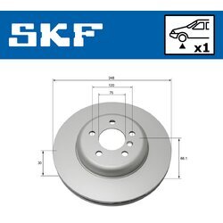 Brzdový kotúč SKF VKBD 80197 V1 - obr. 1