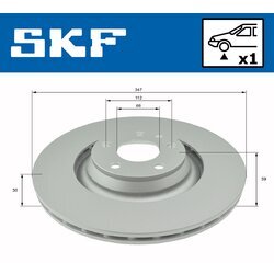 Brzdový kotúč SKF VKBD 80274 V1 - obr. 1