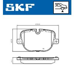 Sada brzdových platničiek kotúčovej brzdy SKF VKBP 90707