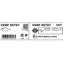 Sada brzdových platničiek kotúčovej brzdy SKF VKBP 90707 - obr. 2