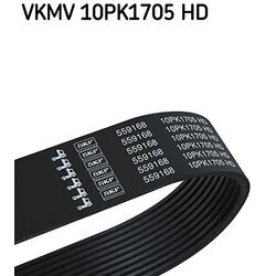 Ozubený klinový remeň SKF VKMV 10PK1705 HD