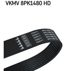 Ozubený klinový remeň SKF VKMV 8PK1480 HD