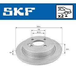 Brzdový kotúč SKF VKBD 90050 S2 - obr. 1