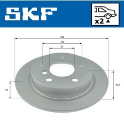 Brzdový kotúč SKF VKBD 90248 S2 - obr. 1