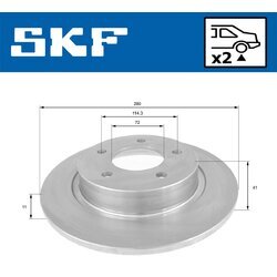 Brzdový kotúč SKF VKBD 90303 S2 - obr. 1