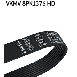 Ozubený klinový remeň SKF VKMV 8PK1376 HD