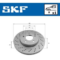 Brzdový kotúč SKF VKBD 80068 V1 - obr. 1