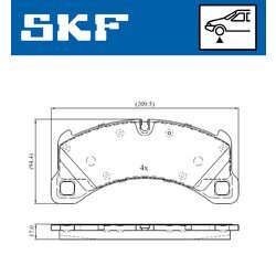 Sada brzdových platničiek kotúčovej brzdy SKF VKBP 80293 - obr. 2