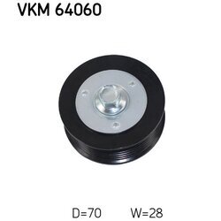 Vratná/vodiaca kladka rebrovaného klinového remeňa SKF VKM 64060
