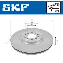 Brzdový kotúč SKF VKBD 80277 V2 - obr. 1