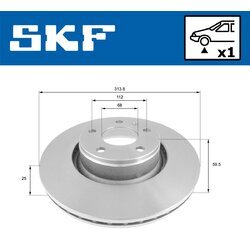 Brzdový kotúč SKF VKBD 80305 V1 - obr. 1