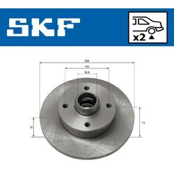 Brzdový kotúč SKF VKBD 90105 S2 - obr. 1