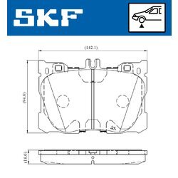 Sada brzdových platničiek kotúčovej brzdy SKF VKBP 80190 - obr. 6