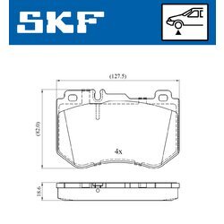 Sada brzdových platničiek kotúčovej brzdy SKF VKBP 80287