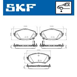 Sada brzdových platničiek kotúčovej brzdy SKF VKBP 80429 A