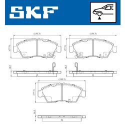 Sada brzdových platničiek kotúčovej brzdy SKF VKBP 80886 A