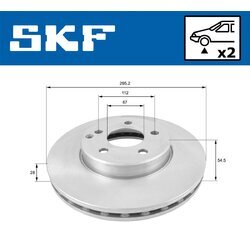 Brzdový kotúč SKF VKBD 80081 V2 - obr. 1