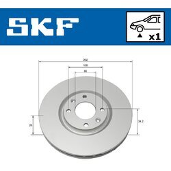 Brzdový kotúč SKF VKBD 80086 V1 - obr. 1