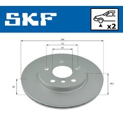 Brzdový kotúč SKF VKBD 80244 V2 - obr. 1