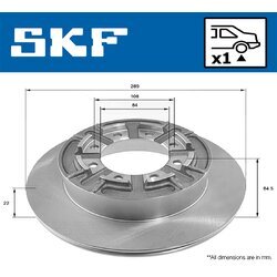 Brzdový kotúč SKF VKBD 90098 S1 - obr. 1