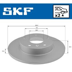 Brzdový kotúč SKF VKBD 90115 S2 - obr. 1