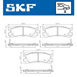 Sada brzdových platničiek kotúčovej brzdy SKF VKBP 90902 A