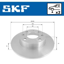 Brzdový kotúč SKF VKBD 80941 S2 - obr. 1