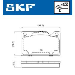 Sada brzdových platničiek kotúčovej brzdy SKF VKBP 80388