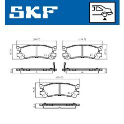 Sada brzdových platničiek kotúčovej brzdy SKF VKBP 90903 A