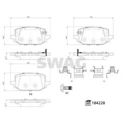 Sada brzdových platničiek kotúčovej brzdy SWAG 33 10 9318
