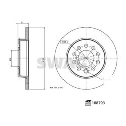 Brzdový kotúč SWAG 33 11 0884