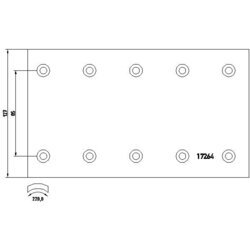 Brzd. obloženie bubnovej brzdy TEXTAR 17264